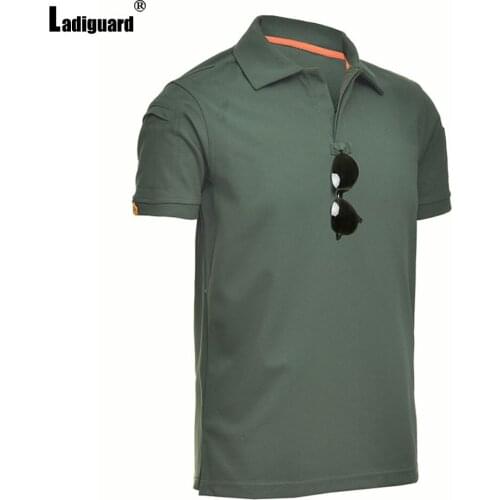 Ladiguard Sexy Mens clothing Patchwork Knitted T-shirt 2021 New Summer Basic Top Casual Pullovers Men Tees Shirt Plus size S-3XL