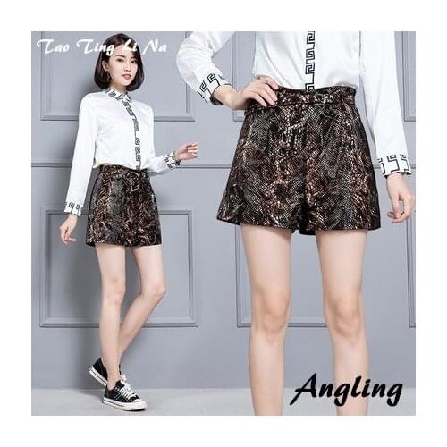 Top brand Women New 2020 Real Genuine Sheep Leather Shorts KS62 high quality