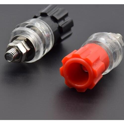 1Pair red black JS-900A transparent 3mm Terminal Banana Plug Socket Connector High-power current SCR material Welding