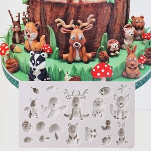 1PC Sugarcraft Forest Animal Silicone Mold Fondant Cake Decorg Tools Chocolate Moulds Decorating Sugar Cake Tool