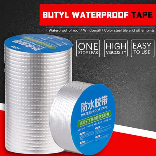 10pcs Super Strong Waterproof Butyl Aluminum Foil Tape Self Adhesive High Temperature Resistance Anti-friction Repair Tape