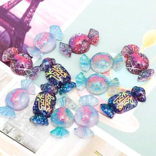10Pcs / Package Dream Resin Candy Model DIY Mobile Shell Hairpin Clip Shop Decoration DIY Home Decoration Miniature Decoration