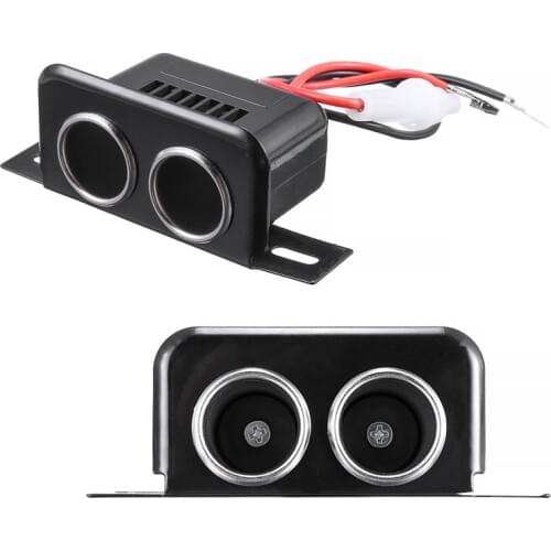 12V 2Way Car Motorcycle Cigarette Lighter Double Dual Socket Splitter Plug Connector Adapter With Cord for Motorbike Boat