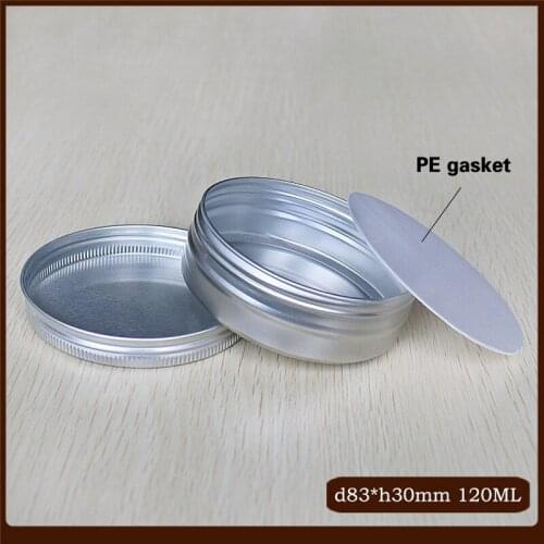 50pcs/lot 120g Aluminum Cosmetic Jar Screw Thread Cream Pot Lip Balm Mask Tin Ointment Hand Cream Box