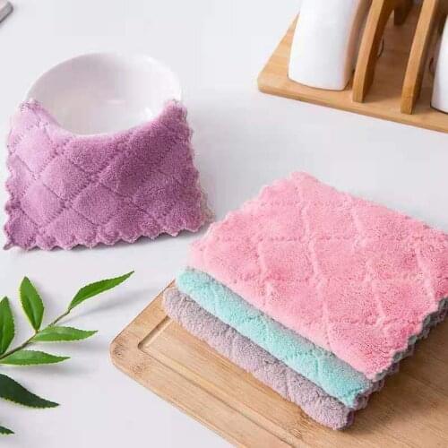 4PCS Dishcloth Kitchen Superfine Fiber Towel Oil Absorbent Baijiebu Thickening Water Absorbent Washing Towel Cleaning Cloth