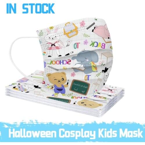 50PC Childrens kartoon Print Halloween Cosplay Mask For Face Disposable Mondmasker Mascherine Masque Mascarillas Desechables