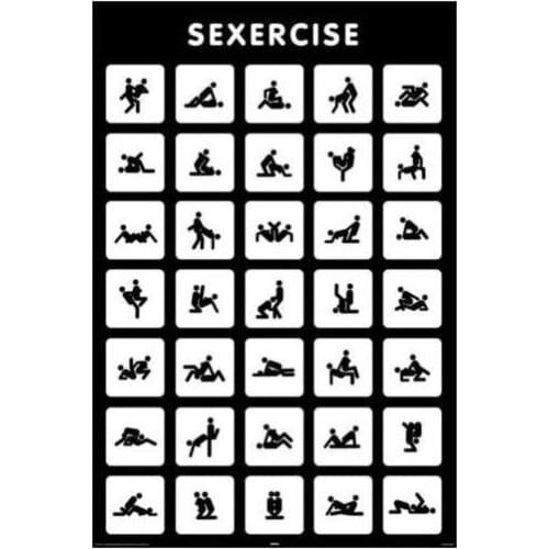 Abstract Canvas Painting Sex Pose Black and White Home Decor Sexercise Posters and Prints Wall Art Pictures for Living Room