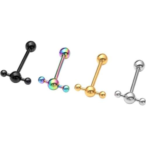 Free shippment LOT50pcs Body Piercing Body Jewelry -Tongue Ring Bar barbells New Nipple Shield Balls 1.6MMX16MM