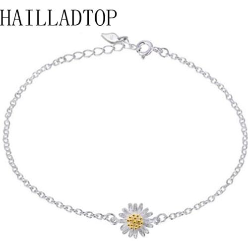 Daisy Bracelet Chrysanthemum Pendant Charm Link Chain Sun Flower Female Ankle Feet Chain Dangle Flower Accessories Jewelry