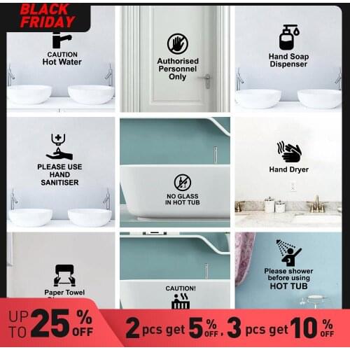 Diy Wash Hands Wall Sticker Wall Decal Sticker Home Decor For Toilet WC Bathroom Wall Art Decal Drop Shipping