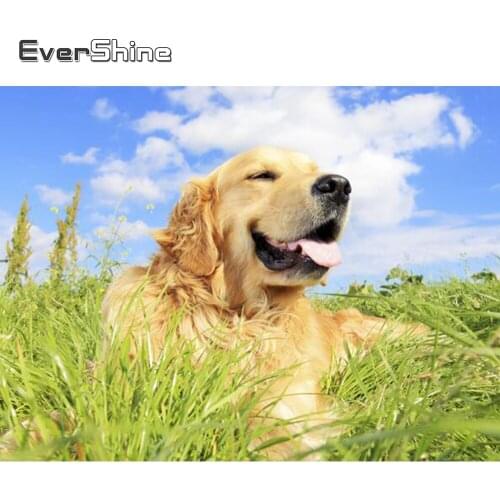 Evershine Diamond Painting Dog 5D DIY Cross Stitch Full Square Rhinestones Mosaic Animal Embroidery Complete Kit Home Decoration