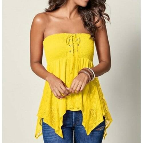 Sexy Slash Neck T-Shirt Women Fashion Sleeveless T Shirt Woman Clothes Casual Lace Solid Color Tshirt Blusas Summer Tops Tee