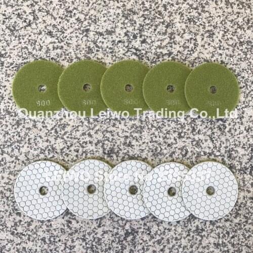 Granite Polishing Tool 4 inch Dry Polishing Pads Honeycomb Diamond Polishing Wheel Abrasive Grit 800 Polisher Pad 10 Pcs/lot