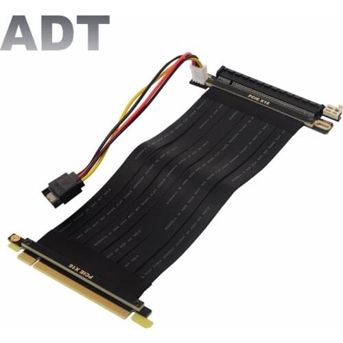 Riser X16 To X16 RTX3060 Graphics Card Riser Extension Cable PCIe3.0 16x with SATA 4Pin Power for ETH Mining Bitcoin Miner