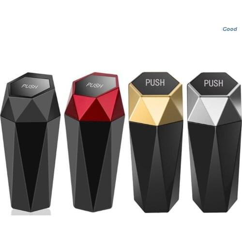 Garbage Dustbin Rhombus Design Organizer Multicolor Container for Car Office Kitchen Bedroom Home with Lid Storage Box