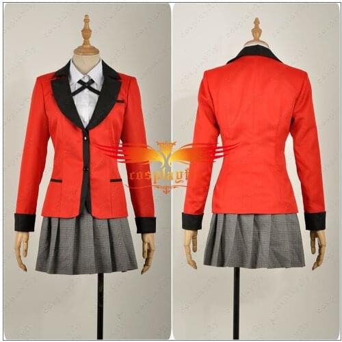 Anime Comics Kakegurui: Compulsive Gambler Jabami Yumeko Cosplay Costume Adult Outfits Jacket Shirt JK Uniform Skirt Halloween