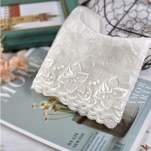 2 Meters Venice Ivory Flower Embroidery Lace Applique Sewing Lace Neckline DIY Craft Rhinestone Lace Collar Dress