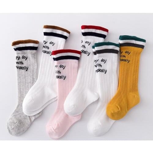 Summer Kids Socks For Girls Socks For Children Socks Kids Rainbow Mesh Breathable Thin British Style Knee Socks 0-3 Years