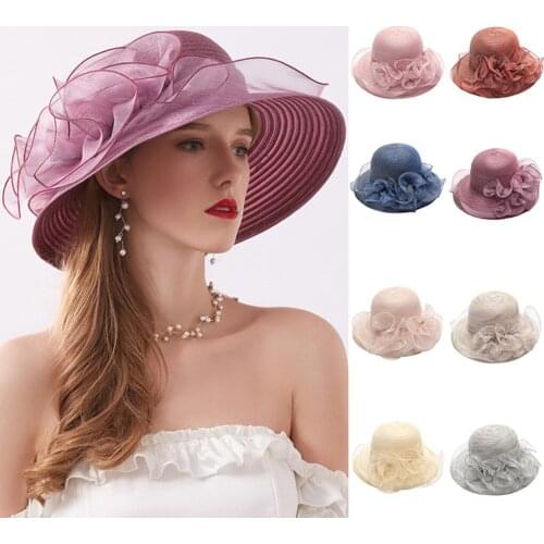 Top Selling Beautiful Women Summer Cap Church Bridal Hat Party Wedding Hats For Women Summer Hat кепка женская Dropshipping