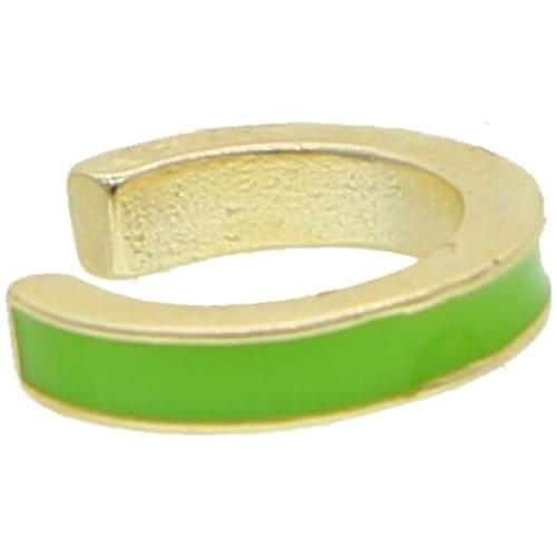 2020 trend a piece mini ear cuff hot fashion neon green enamel with gold plated earring 12mm clip womens bright earring jewelry