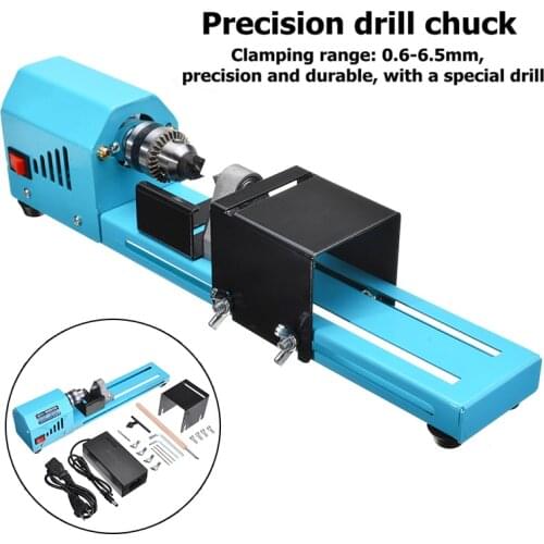 DIY Mini Wood Lathe Bead Cutting Machine Stainless Steel Drill Polishing Woodworking Tool Home Small Wood Lathe