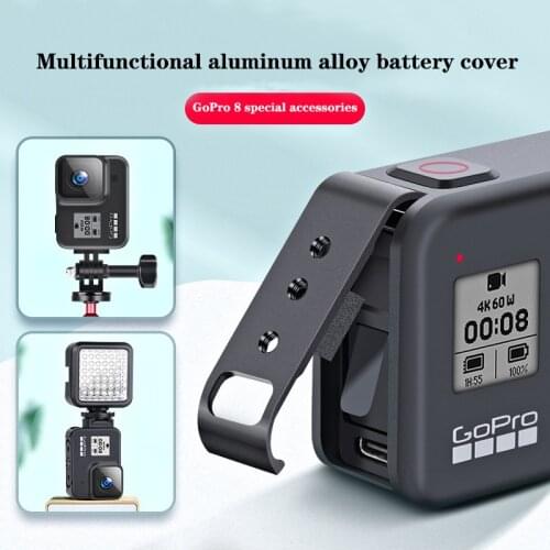 Multifunctional for GoPro 8 battery side cover Aluminum alloy Easy to remove Type-C charging cover port suitable for GoPro Hero8