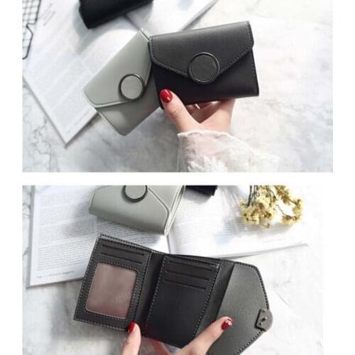 Fashion Brand Designer Women High Quality Leather Short Wallet Multi Card Position Coin Purse Ladies Money Bag Solid Wallets