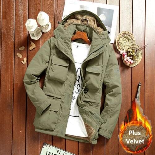 Men Outdoor Winter Plus Velvet Tactical Jackets Waterproof Scratchproof Multi-pocket Coats Climbing Fishing Detachable Jacket