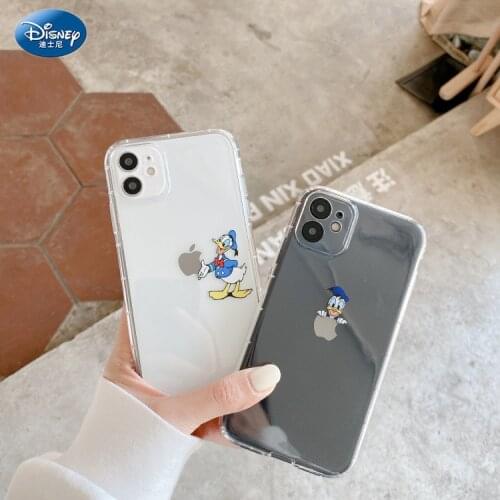 Disney Donald Duck Blu-ray Wrist Strap Inlaid Diamond Soft Case for iPhone 11 Pro Max 12 Mini XR Back Cover zz0620