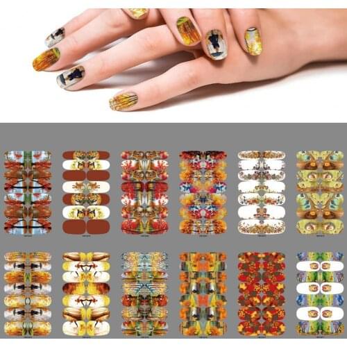 Nail Sticker Cartoon Patterns Self-Adhesive Ultra Thin Maple Squirrel Autumn Nail Decor Stickers for Manicure Wholesale 2021