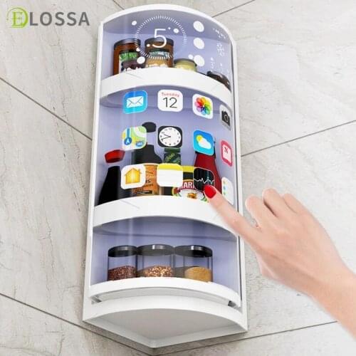 ELOSSA Punch-free Bathroom Shelf Wall Mounted Shower Shower Organizer Storage Rack Household Kitchen Bathroom Accessories Set
