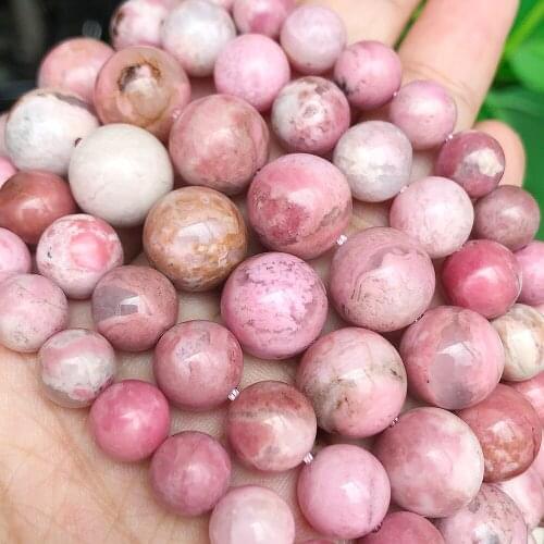 Natural Stone smooth Rhodonite beads Loose Spacer Beads For Jewelry Making Diy Bracelet Necklace 6mm 8mm 10mm 7.5
