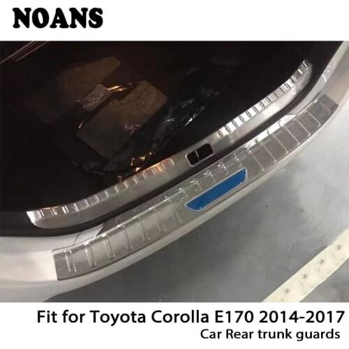 NOANS For Toyota Corolla E170 2014-2017 Auto Car Rear Trunk Door Bumper Anti Scratch Strips Stainless Steel Accessories