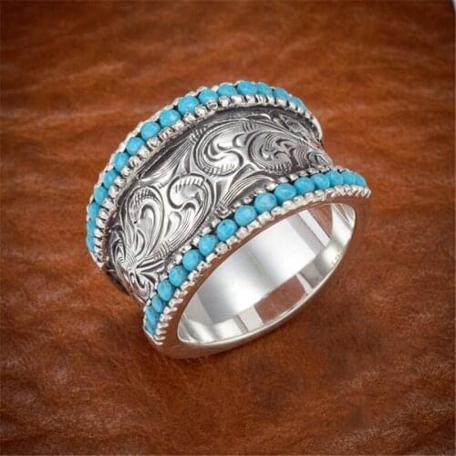 Ofertas BAOSHINA Vintage Engraved Auspicious Clouds Finger Ring for Women Men Unisex Both Sides Ring