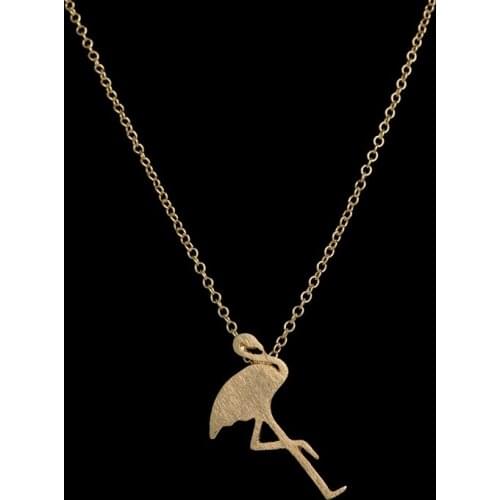Wholesale 10pcs// flamingo necklace, bird animal crane pendant necklace, good luck