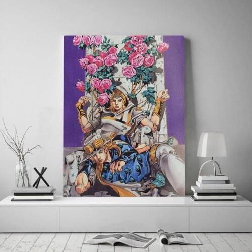 Johnny Joestar Gyro Zeppeli STEEL BALL RUN Framed Wooden Frame Canvas poster Painting wall Art decor room Decoration Prints