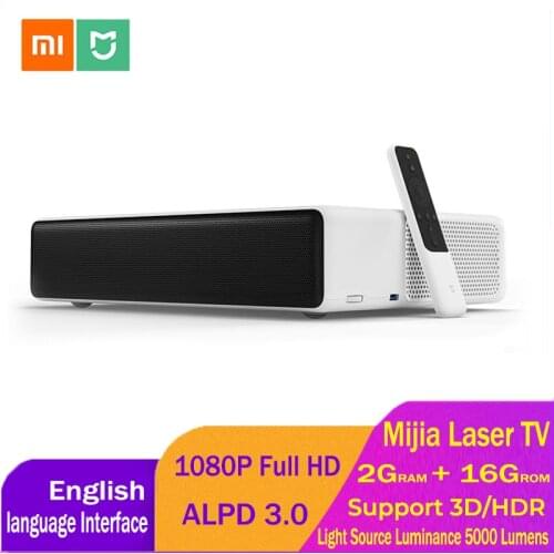 Xiaomi Mijia Laser Projection TV 150 Inches 5000 Lumens 1080 Full HD 4K 2GB DDR3 16GB eMMC Home Theater Projector Support 3D HDR