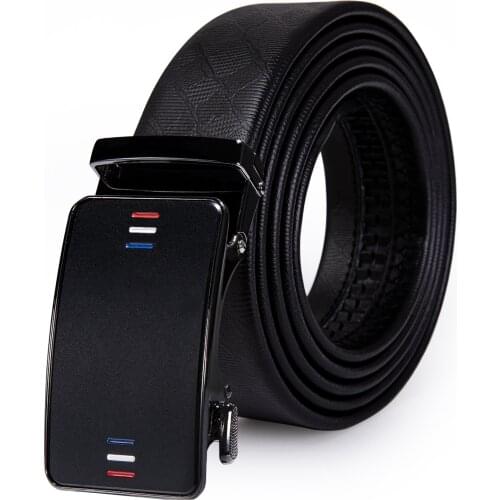 Red Blue Stripe Buckle Belt for Men Cowhide Waist Strap Black Genuine Leather Belt fro Jeans Male Belt for Christmas Barry.Wang