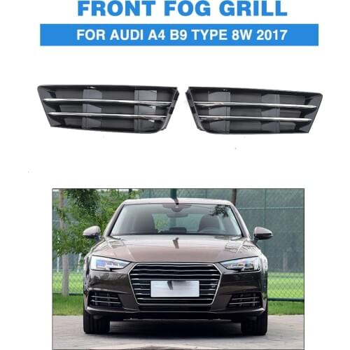 ABS Fog Light Grille Protective Mesh Covers for Audi A4 B9 Type 8W Standard Bumper Only 2017 Car Styling