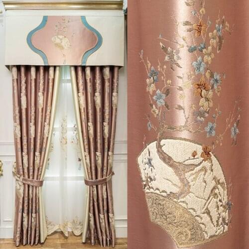 European Style Modern Atmosphere Luxury Embroidered Curtains for Living Room Bedroom Study Blackout Curtain Customization