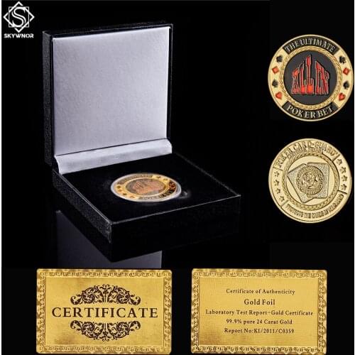 Special Souvenirs Casino Props Chess Chips Coin Double-sided Card Toy Model Entertainment W/ Luxury Coin Box