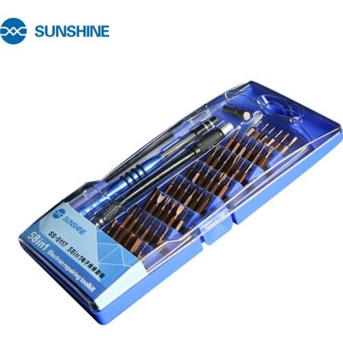 SUNSHINE SS-5117 58 in 1 Screwdriver Set Bits Kit for Phone Mobile IPad Camera Maintenance Tools Screwdriver Set Repair tools