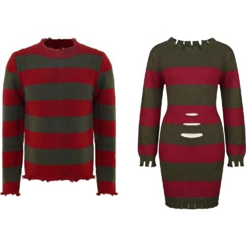 A Nightmare on Elm Street-Munker Street Freddy Krueger Cosplay Sweater Top Shirt Halloween Cosplay Freddy Costumes