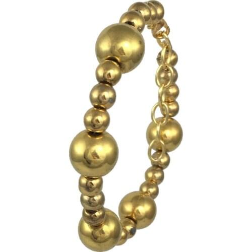 Bracelet 24k Gold-Painted Glass Beaded Handmade Woman Fashion Jewelry Made In Turkey