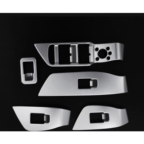 1 Set Car ABS Chrome LHD Door Glass Window Lift Buttons Control Switch Panel Frame Cover Trim For Audi A4 B9 2016 2017 Styling