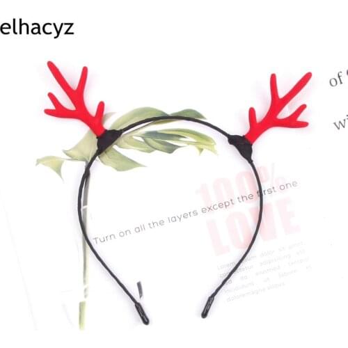 10pcs/lot NEW 2021 Classical Deer Antler Christmas Festival Women Headband Party Hairband For Girl Handmade Hair Accessories
