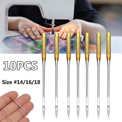 10PCS Big Eye Sewing Needles for Sewing Machine Universal Regular Useful 14/90 16/100 18/110 Home Sewing Machine Needles
