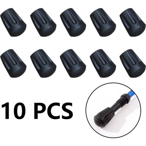 10 Pcs Outdoor Mountain-Climbing Hiking Trekking Pole Walking Stick Head Replacement Tips Protector