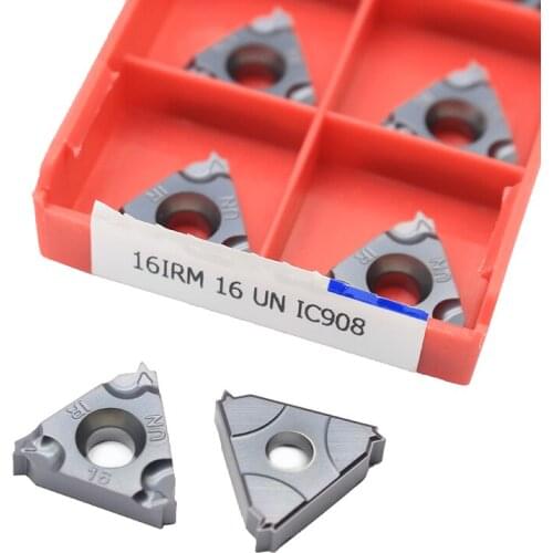 16IRM 16UN IC908 10pcs Thread Carbide CNC Threaded Carbide Inserts Thread Lathe Turning Blade Tool Tungsten Carbide Insert