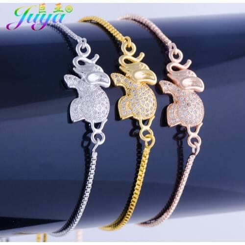 2017 Fashionable Copper Zircon Animals Elephants Connector Charms With Adjustable Chains Womens Fashion Bracelets